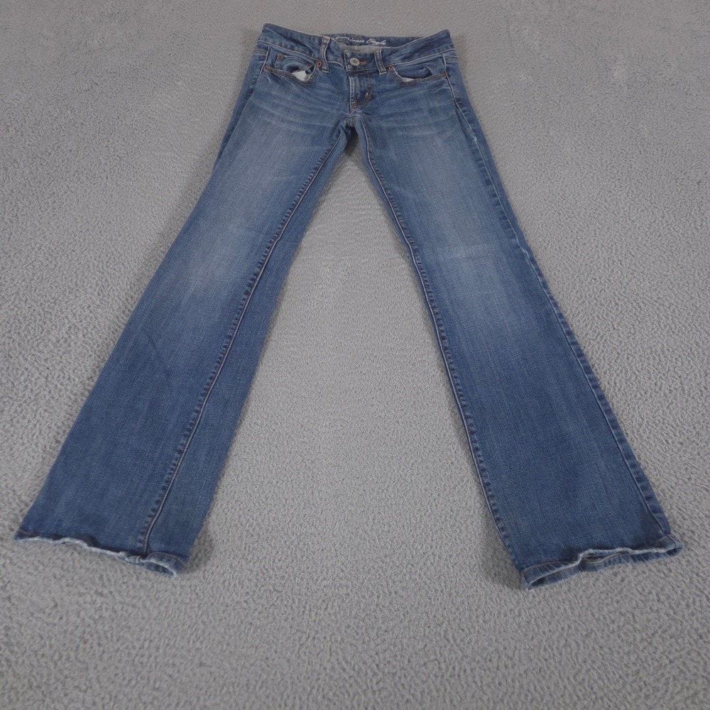 VTG American Eagle Jeans Women 2 Blue Favorite Boyfriend‎ Straight Stretch Y2K